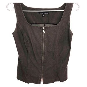 Zip up vest purple/gray - petite